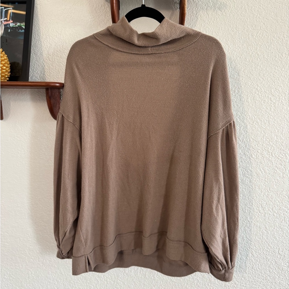 Free People Cozy Taupe Open Back Women's Sweater